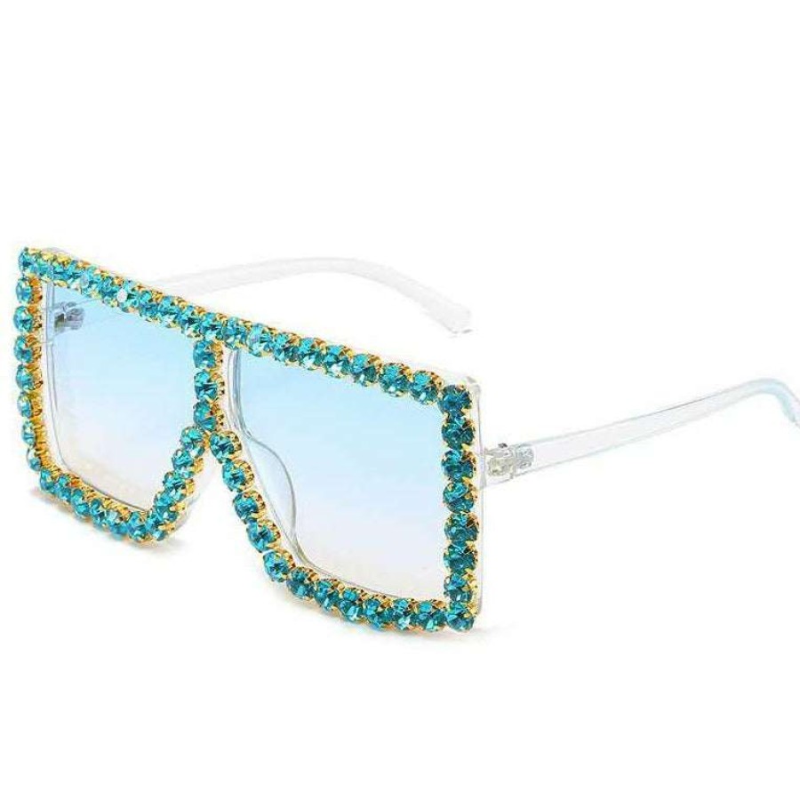 Accessories * | China Bling Sunglasses Aqua/Blue