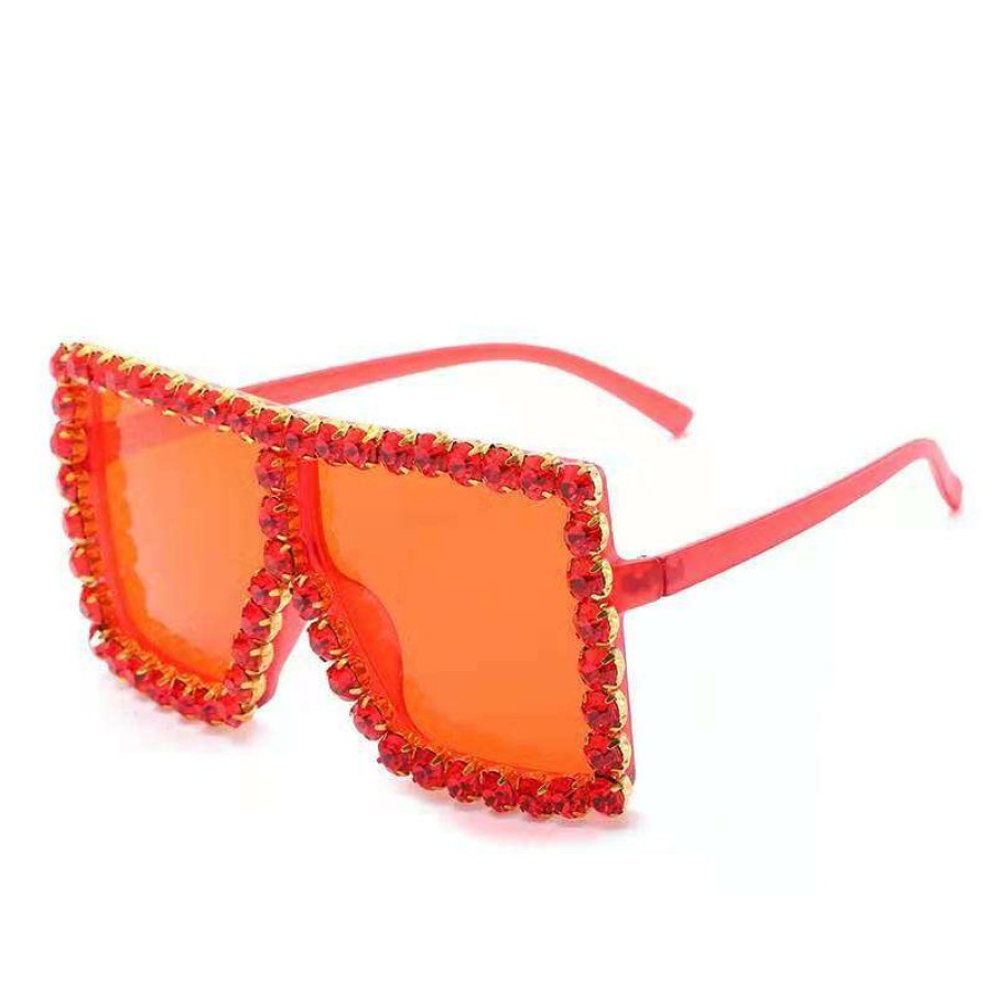 Accessories * | China What'S New Bling Sunglasses Red