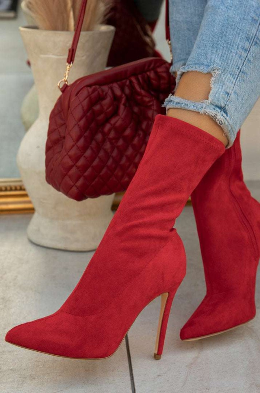 Shoe Type * | Oli J Estella Red Suede What'S New