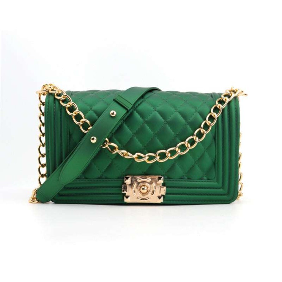 Accessories * | China What'S New 1027 Dark Green Jelly Purse (Large)