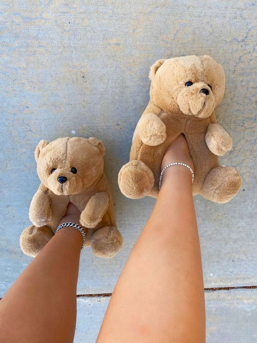 Shoe Type * | Springland What'S New Plush01 Teddy Bear Slippers Brown