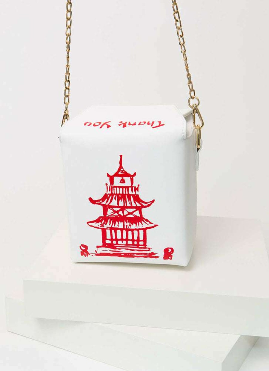 Accessories * | China 6542 Chinese Take Out Purse White What'S New