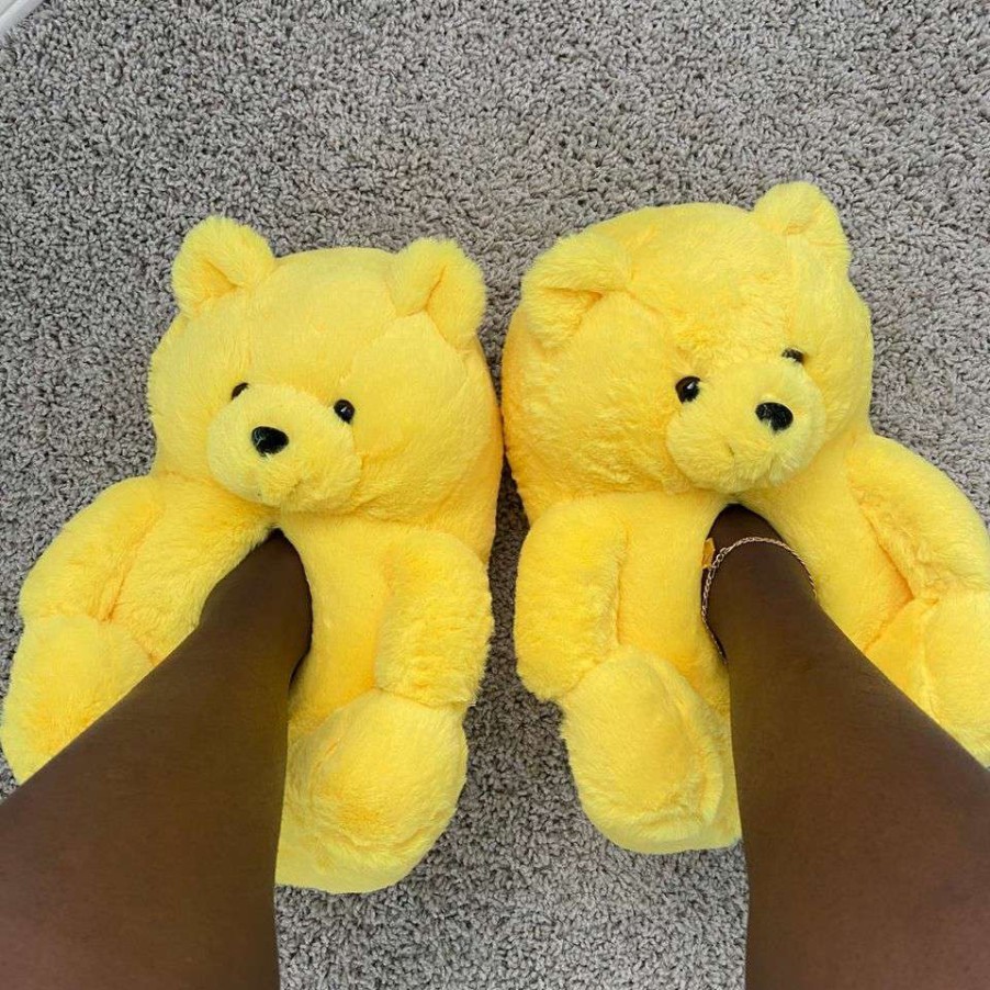 Shoe Type * | China Teddy Bear Slippers Yellow What'S New