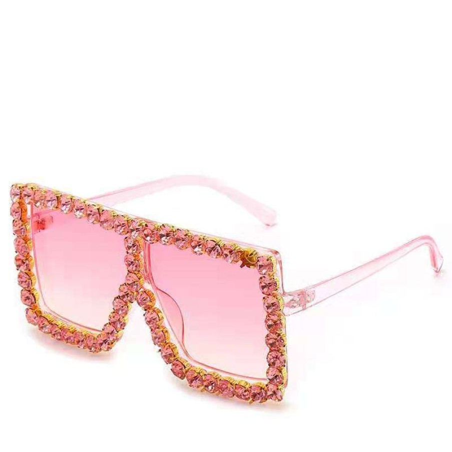 Accessories * | China What'S New Bling Sunglasses Pink