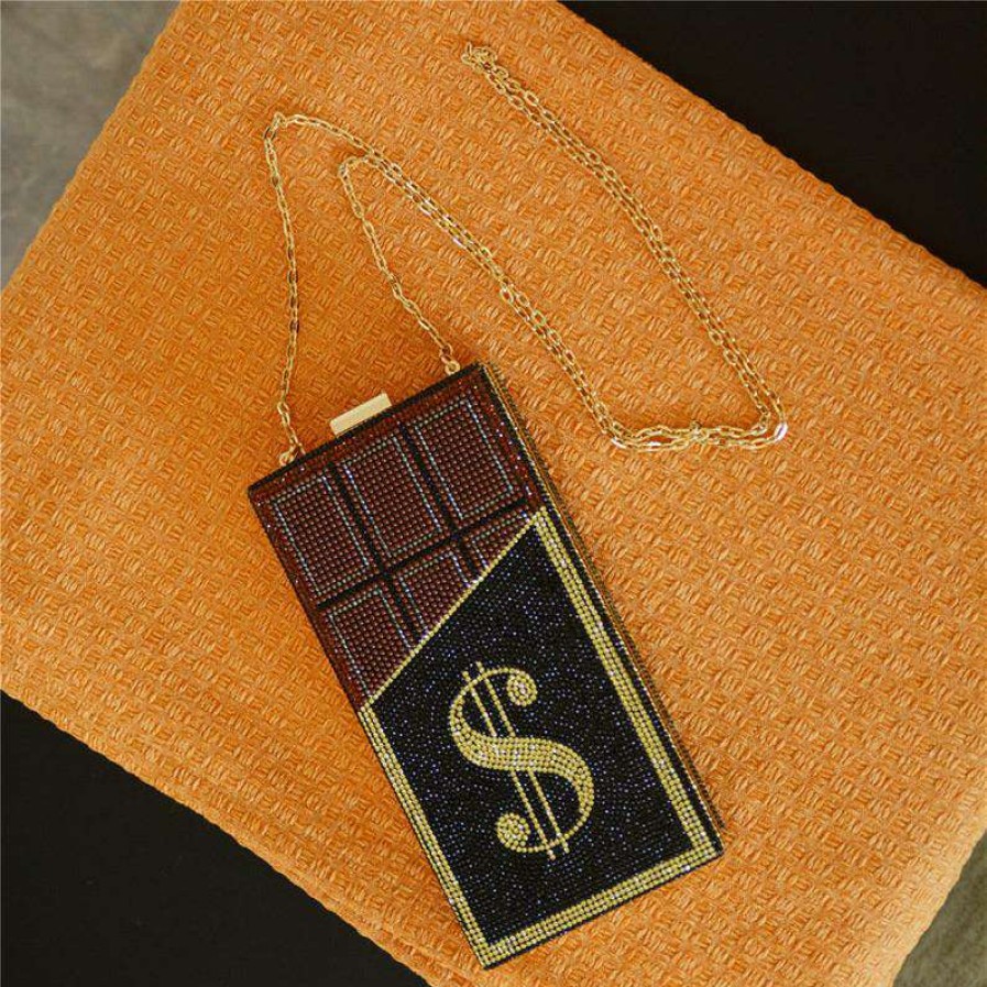 Accessories * | China 2085 Candy Bar Clutch Brown