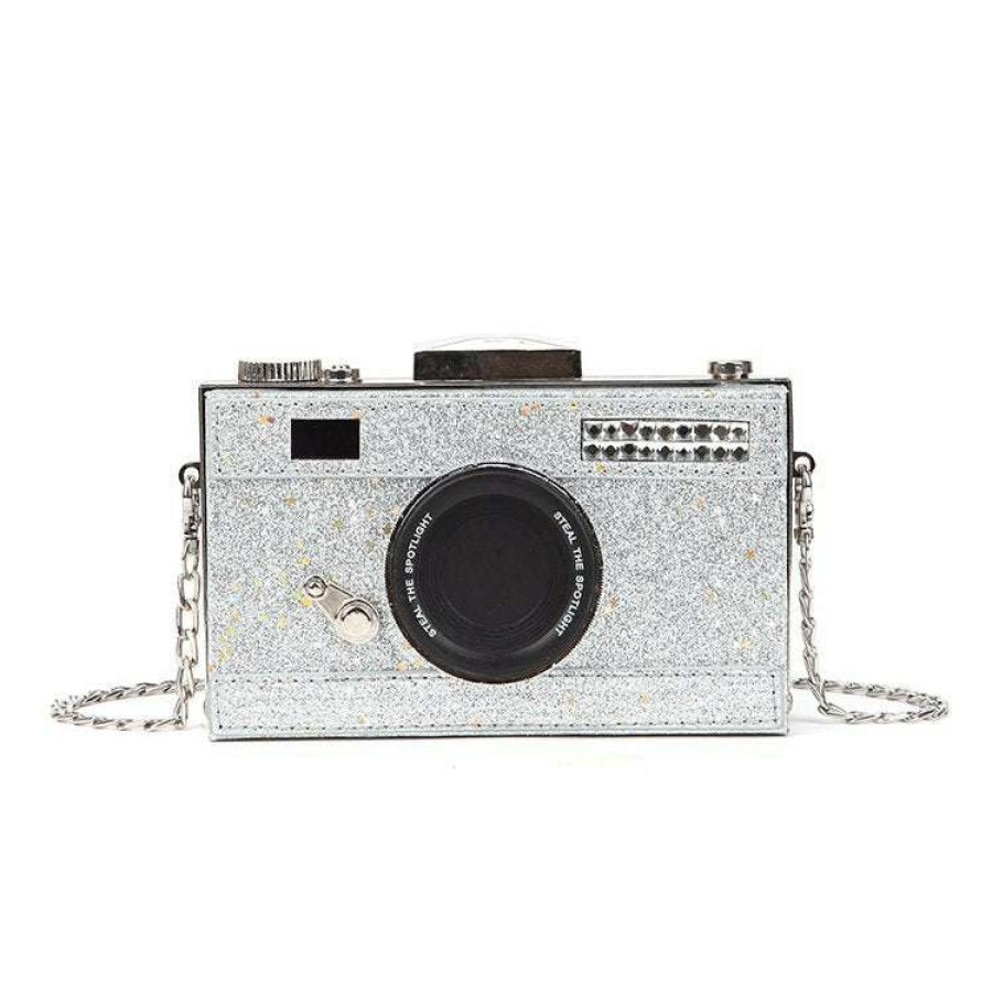 Accessories * | China 8080 Silver Camera Purse What'S New