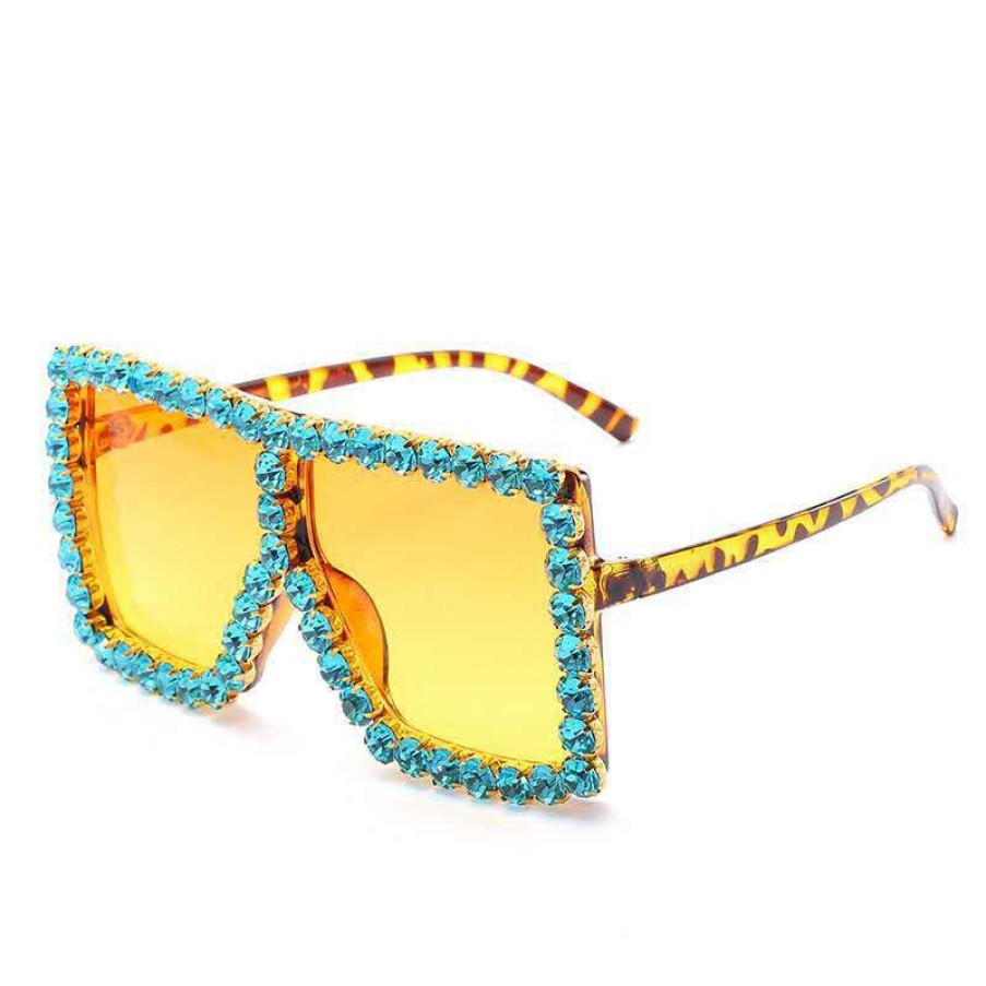 Accessories * | China What'S New Bling Sunglasses Aqua/Yellow