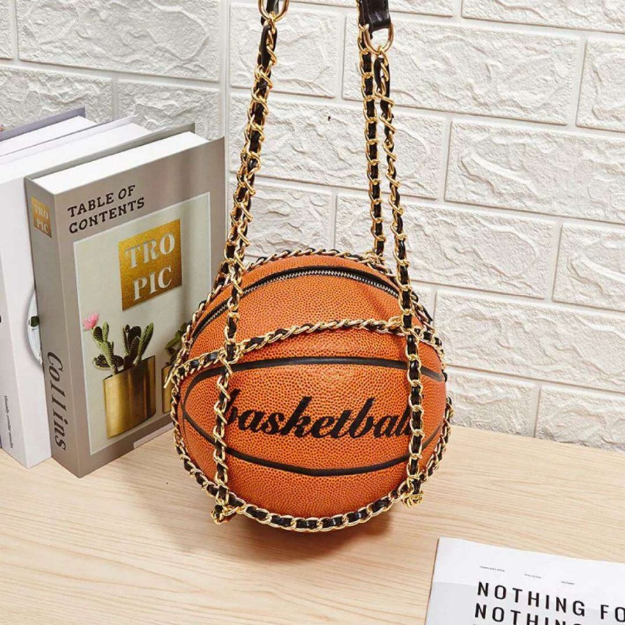 Accessories * | China B139 Orange Basketball Purse