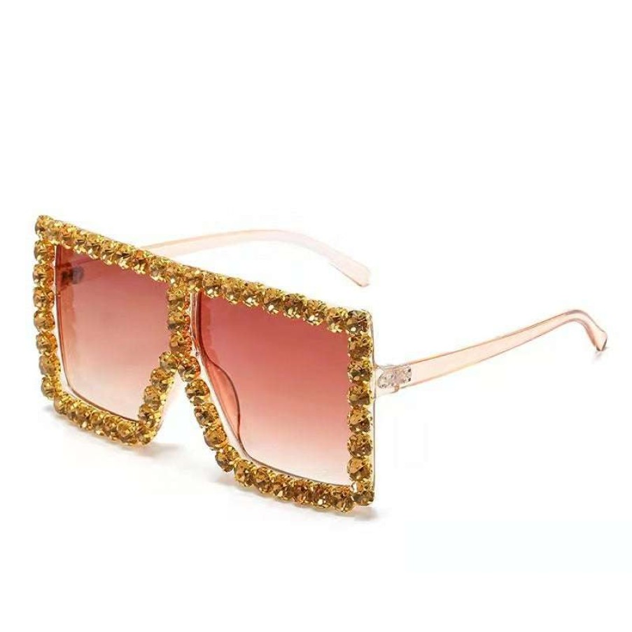 Accessories * | China Bling Sunglasses Gold