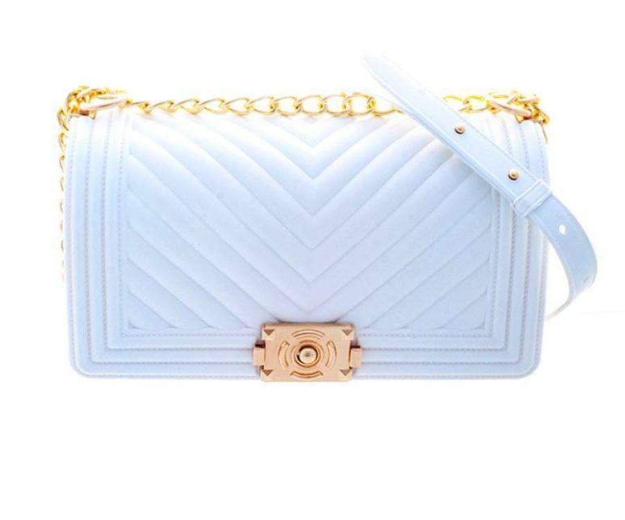 Accessories * | China What'S New 1028 White Jelly Purse (Large)