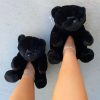 Shoe Type * | Springland Plush01 Teddy Bear Slippers Black