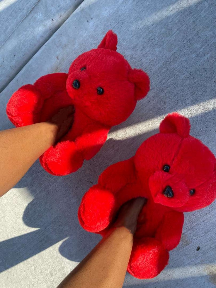 Shoe Type * | China Teddy Bear Slippers Red