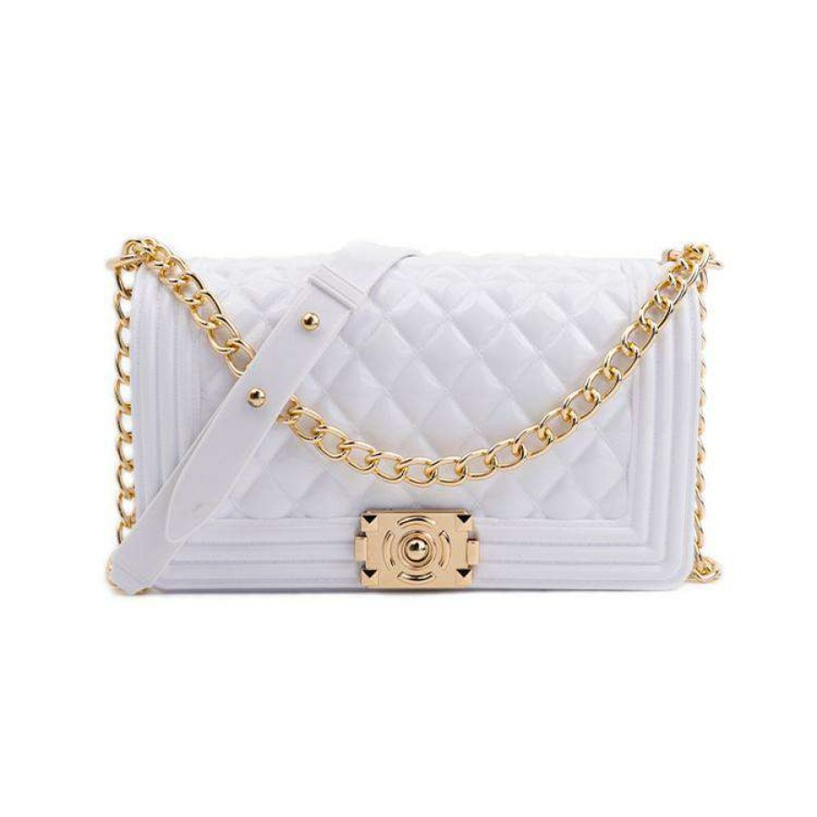 Accessories * | China 1027 White Patent Jelly Purse (Large)