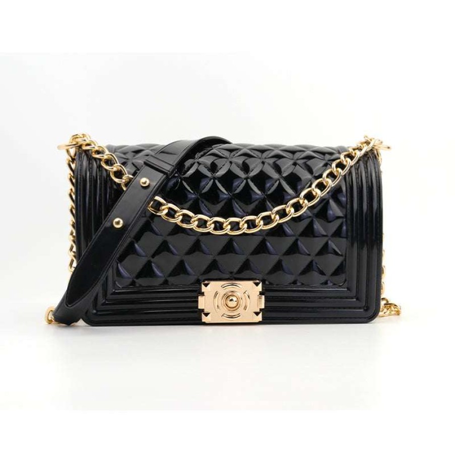 Accessories * | China 1027 Black Patent Jelly Purse (Large)