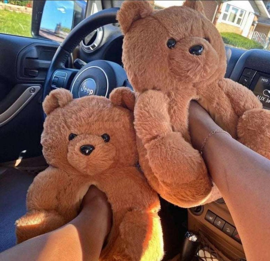 Shoe Type * | China What'S New Teddy Bear Slippers Dark Brown