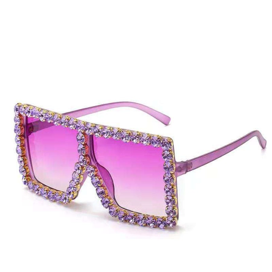 Accessories * | China Bling Sunglasses Purple