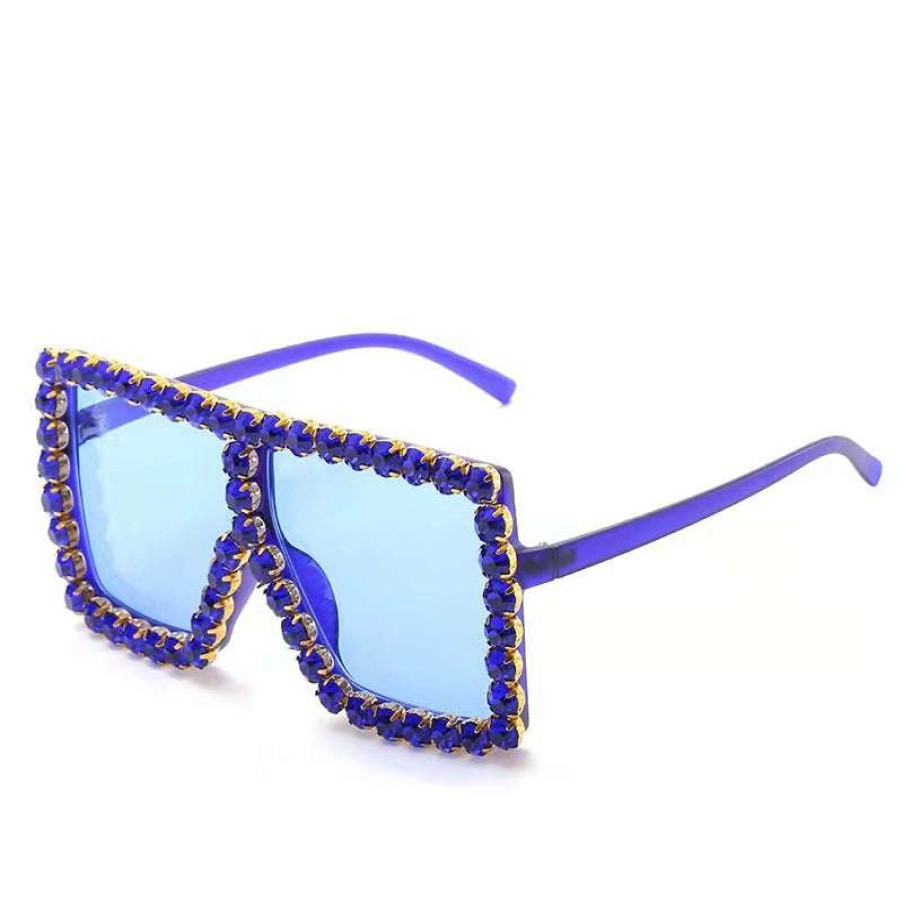 Accessories * | China What'S New Bling Sunglasses Blue