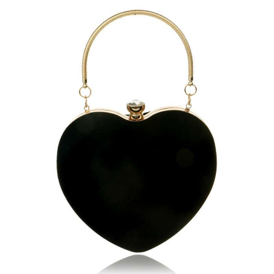 Accessories * | China What'S New 1125 Black Heart Purse