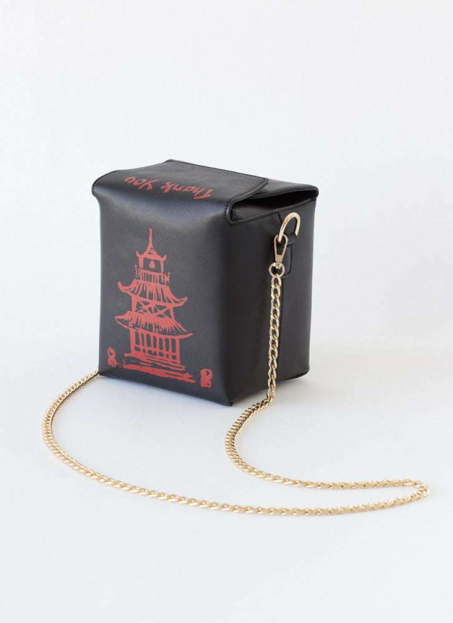 Accessories * | China 6542 Chinese Take Out Purse Black