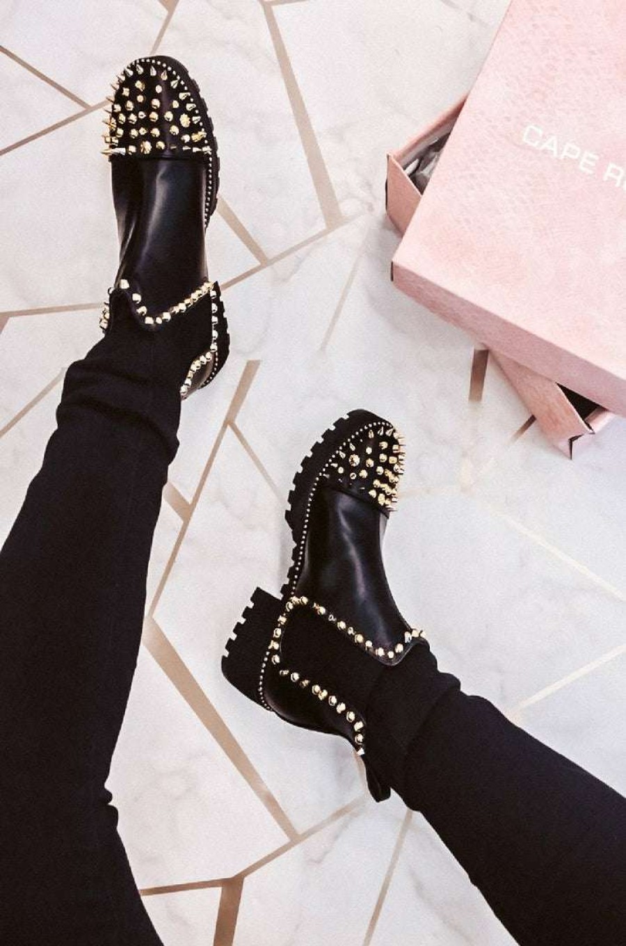 Shoe Type * | Cape Robbin Spiky Black/Gold What'S New