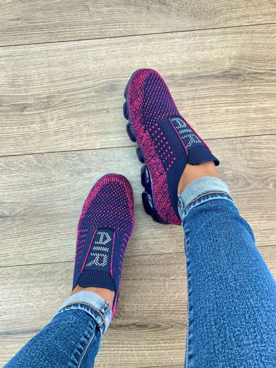 Shoe Type * | Kedi 3107 Navy & Fuchsia