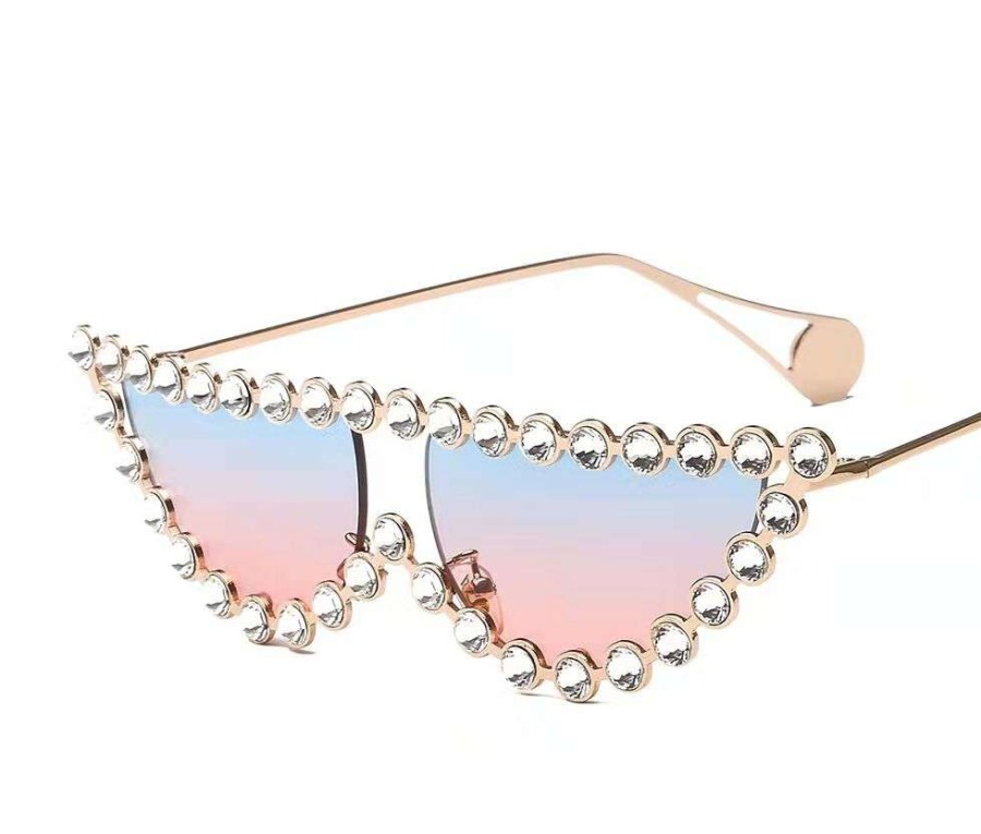 Accessories * | China 0364S Sunglasses Blue & Pink Shoe Type