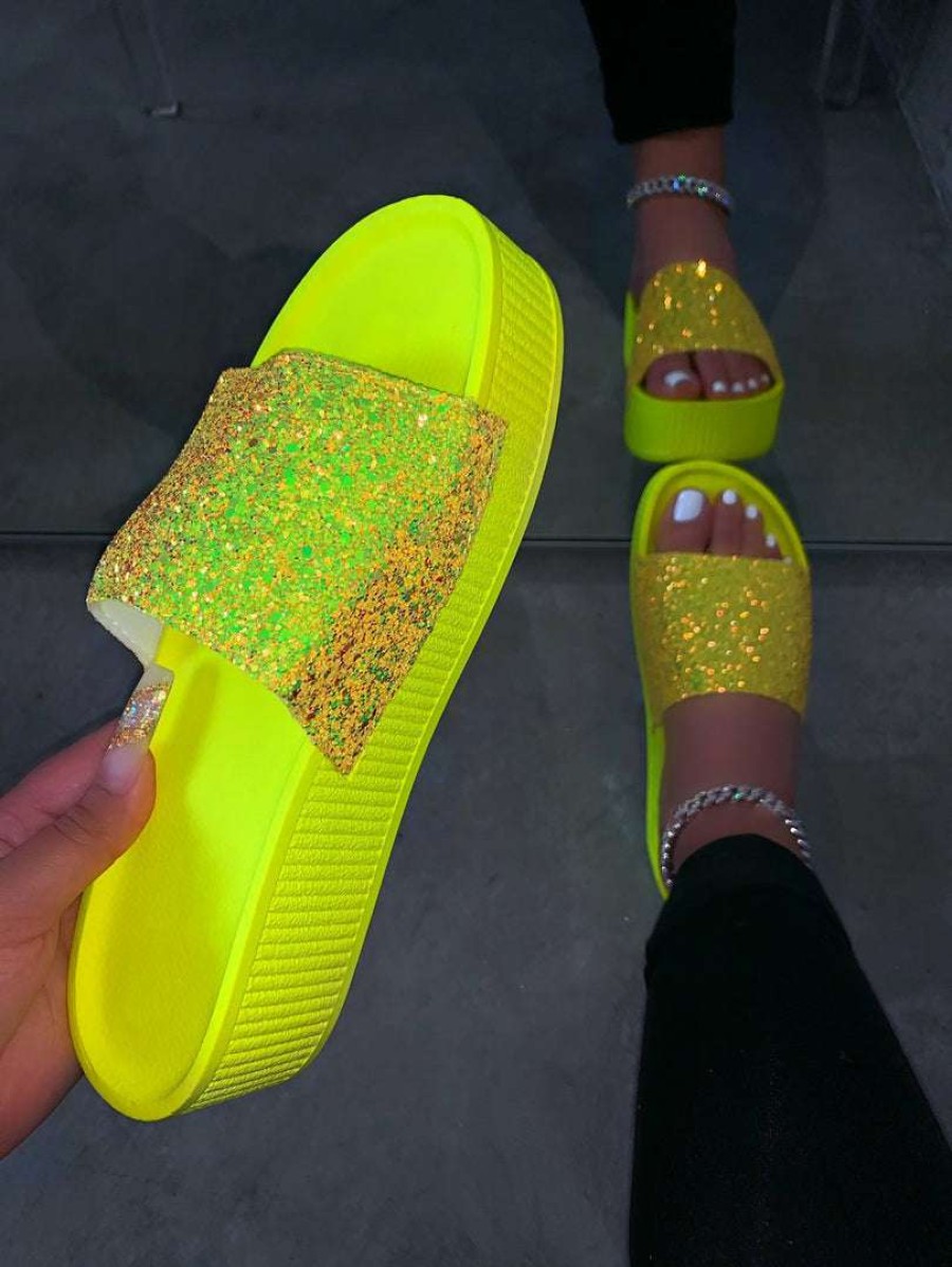 Shoe Type * | Elegance Glitter1 Neon Green