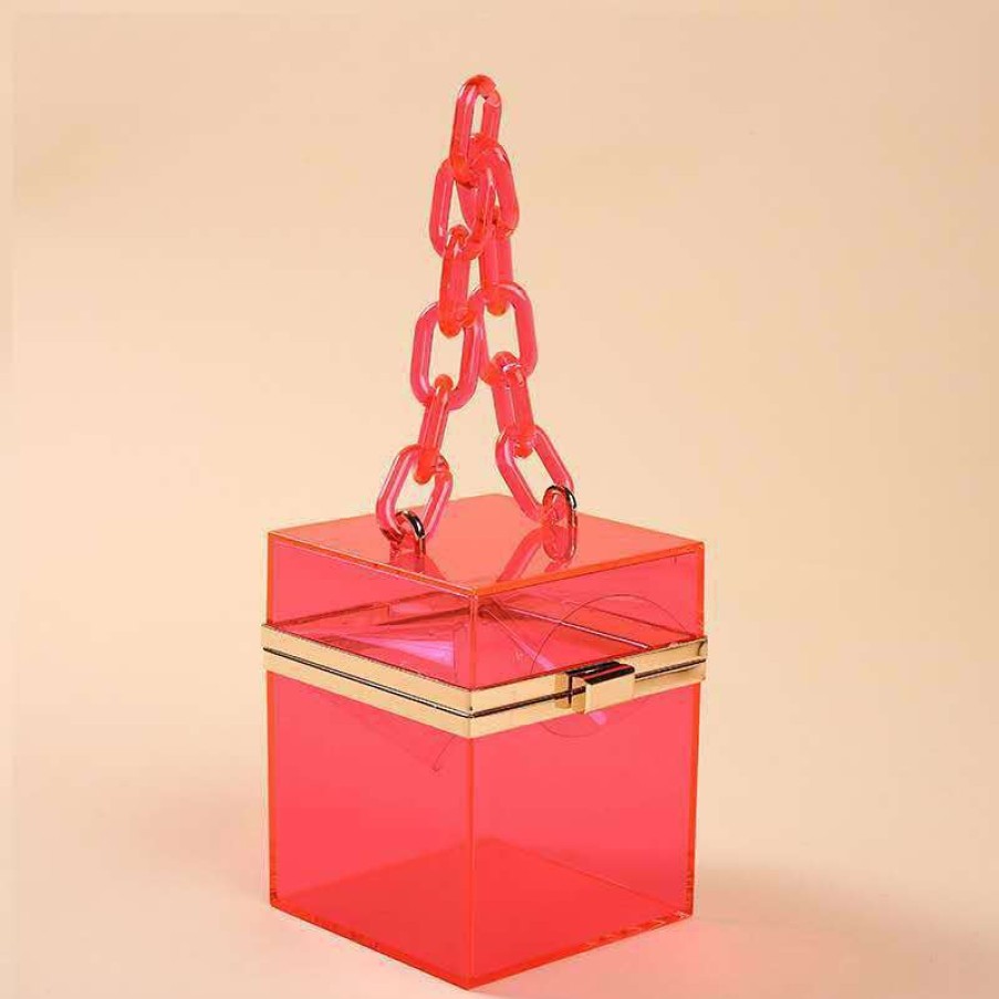 Accessories * | Eli What'S New 5243 Box Purse Hot Pink