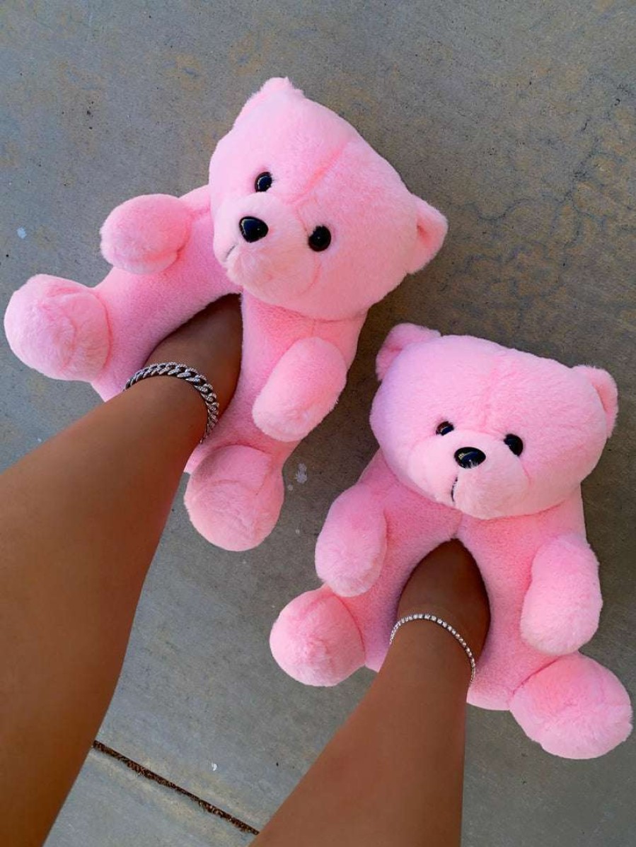 Shoe Type * | China What'S New Teddy Bear Slippers Pink